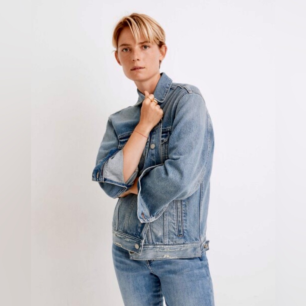 *NWOT* Madewell / The Oversized Trucker Jean Jacket / Akenside Wash / XS - Picture 1 of 7